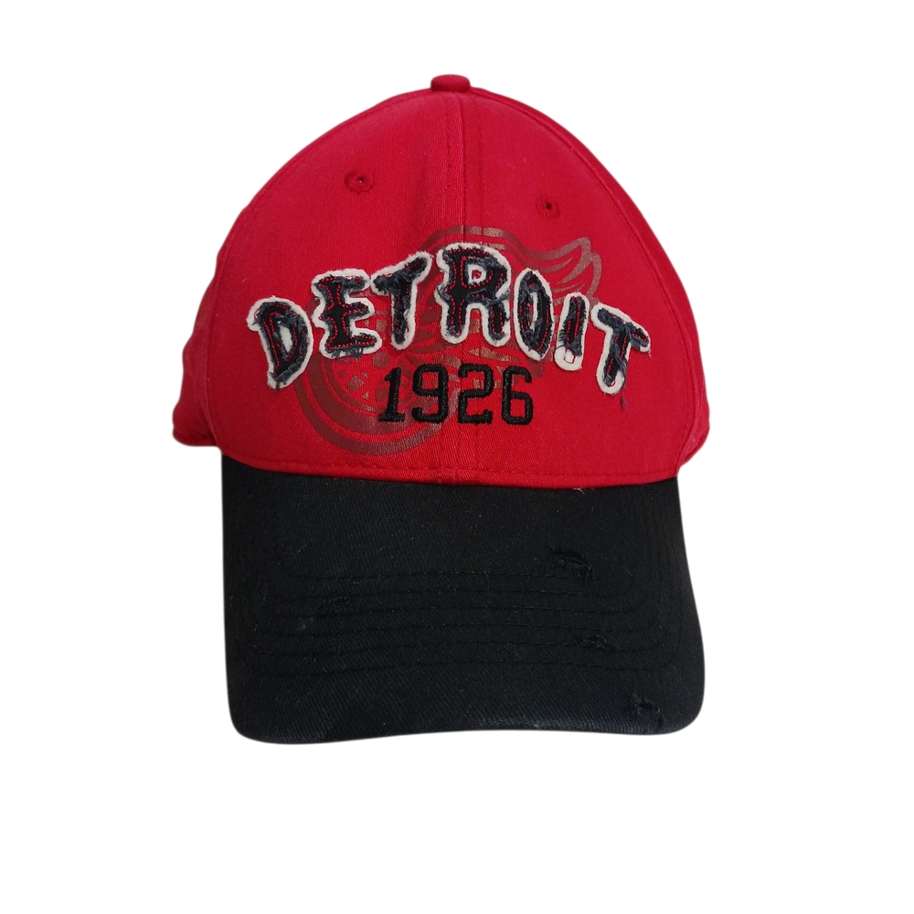 NHL Red and Black Detroit Red Wings Fitted Ball Cap Hat